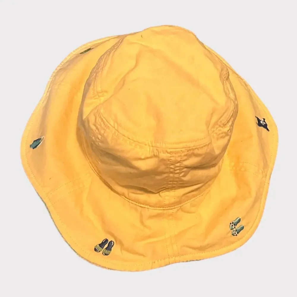 Gymboree L/XXL Yellow Child Sun Hat Terrycloth Cotton Poly
